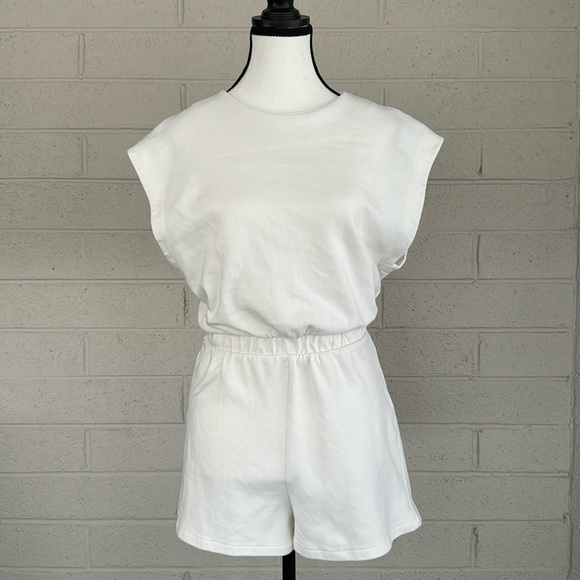 Zara White Cotten Blend Romper, M - Picture 2 of 15